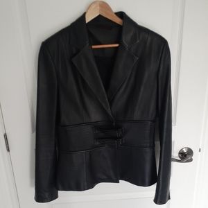 Black leather jacket